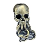 TAOYATAO Antique Brass Skull Octopus EDC Bead DIY Accessories Paracord Keychain Bead Bracelet Accessories Bead,Necklace Pendant Bead,Lanyard Bead,Brass Charms (Retro Brass)