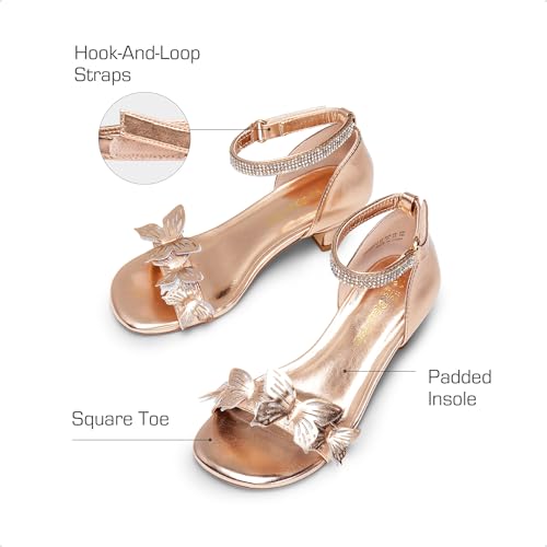 Image of DREAM PAIRS Lace Up Low Heel Sandals for Girls Ankle Strap Dress Pump Strappy Gladiator Wedding Party Shoes for Little Kid /Big Kid
