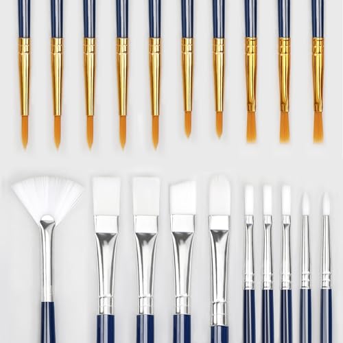 Paint Brushes Set, 20 Sizes Different Kids Painting Brushes Acrylic
