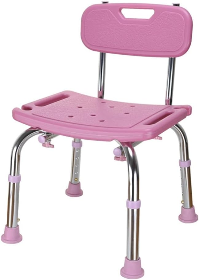 Adjustable Pink Shower Stool with Backrest Non Slip Bath Seat for Seniors Disabled and Elderly Shower Chair and Tub Bench for Safe Bathing Experience
