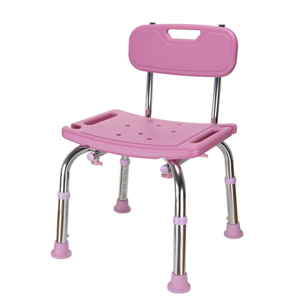 OTHZON Pink Shower Stool, Bath Seat with Backrest, Shower Chairs and Benches Bathtub Seat for Elderly, Senior, Handicap & Disabled, Adjustable Hight Non-Slip Design