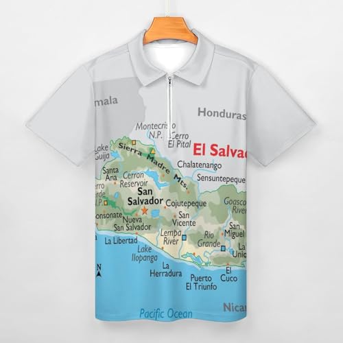 Maps of El Salvador Men's Short Sleeve Polo Shirts Sports Shirts, Golf Shirts3