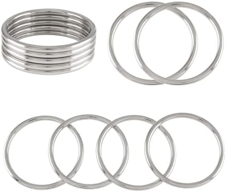 Kemcatui 20 PCS 2" Welded O Ring, Silver Smoothing Metal O Ring, Round Ring Welded for Camping Belt, Luggage, Dog Leashes, Handbag Accessories