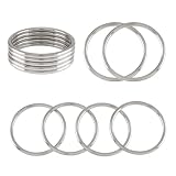 Kemcatui 20 PCS 2" Welded O Ring, Silver Smoothing Metal O Ring, Round Ring Welded for Camping Belt,