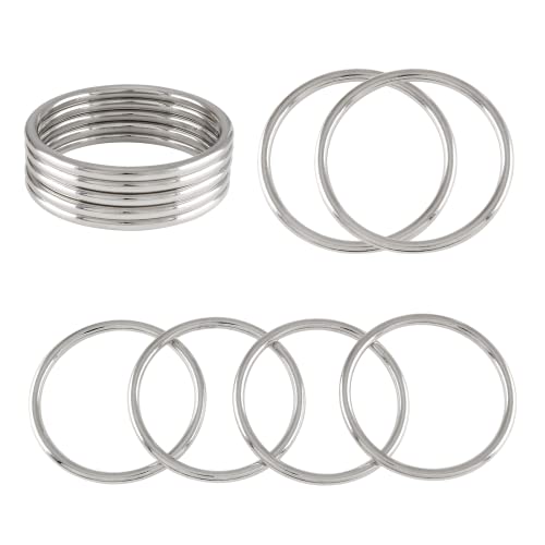 Kemcatui 20 Pcs 2" Welded O Ring, Silver Smoothing Metal O Ring, Round Ring Welded For Camping Belt, Luggage, Dog Leashes, Handbag Accessories #TOP18