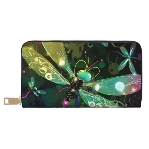 Portefeuille long cuir synthétique blanc avec motif libellule idée cadeau moderne