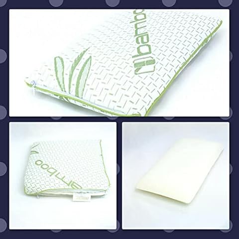 New Anti Bacterial Bamboo Memory Foam COT Bed Pillow (Premium Quality) with Removable Cover + Free U.K. DELIVERY Cover