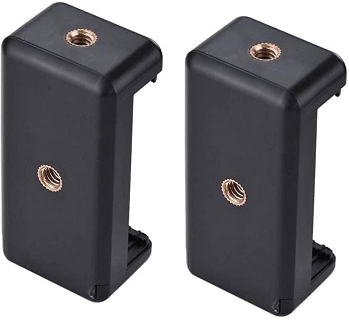 Image of Amazon Basics Mobile Holder Clip for Tripods with 1 /4-inch Mounting Screw, Compatible with Most Smartphones, Ideal for Videographers and Photographers (Pack of 2)