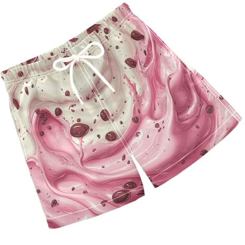 Pigsaly Boys Swim Trunks Pink White Ice Cream Boys Board Shorts Swimsuit Swimwear Summer Bathing Suit 2T