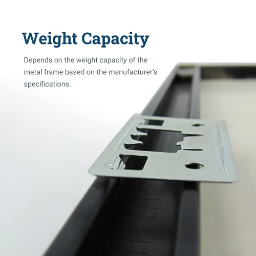 Image of Snap in Metal Frame Picture Hangers - 100 Pack - Picture Frame Back Clips Without Nails for Easy Light Duty Hanging