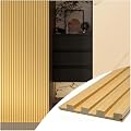 VESLARA Slat Wood Panel 4pcs Wall Panels with 2pcs End Trims 118’’ x 5.7’’ Wood Wall Panel for Interior Wall Decor Bedroom Living Room TV Background Oak