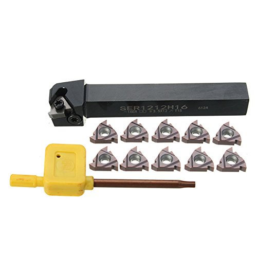 Set Di 10 Inserti Filettati 16ER AG60 E Portautensili Per Tornio - Foto 6