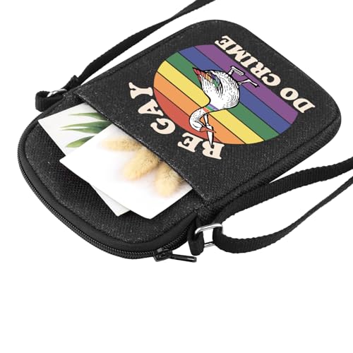 JXGZSO Gay Pride Rainbow Pouch LGBTQ Pride Flag Be Gay Do Crime Goose Rainbow Crossbody Bag LGBTQ Pride Gift4