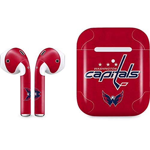 Skinit Decal Audio Skin Compatible with Apple AirPods with Wireless Charging Case - Officially Licensed NHL Washington Capitals Distressed Design