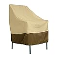 Classic Accessories Veranda Water-Resistant 25.5 Inch High Back Patio Chair Cover, Pebble, Outdoor Chair Covers