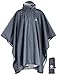 Anyoo Waterproof Rain Poncho Lightweight Reusable Hiking Rain Coat Jacket with Hood for Boys Men Women Adults
