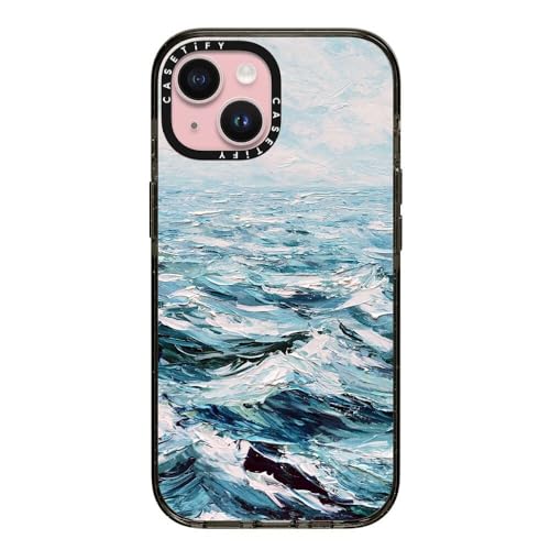 Coque iPhone 15 CASETiFY Impact antichoc bleu foncé noir avec protection de 2,5 m