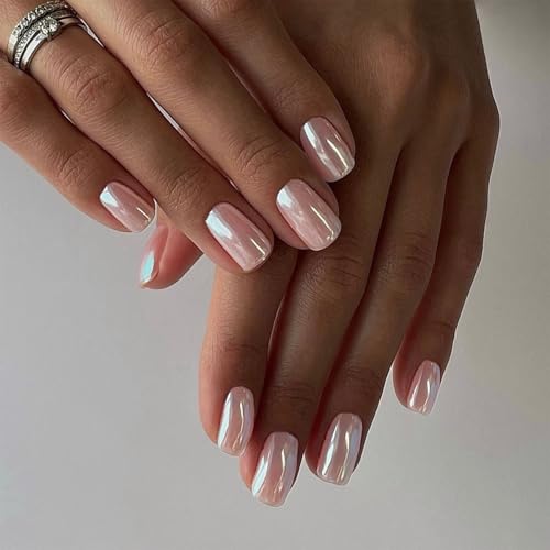 Image of Secret Lives New Pink Solid Color Press On Nails - Short Square Artificial Nail