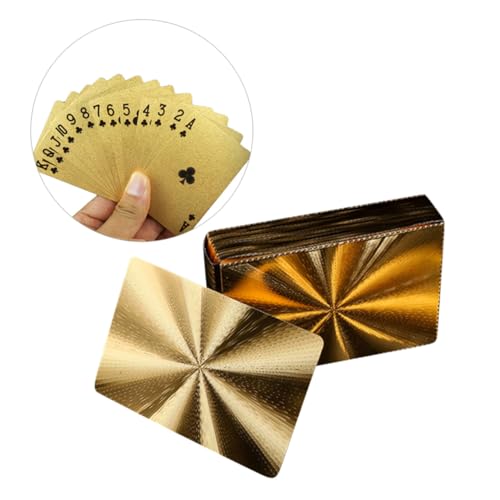 BESPORTBLE wasserdichte Goldfarbene Plastik pokerkarten mit Glänzender Folie Robustes Spielkartenset für Zuhause Bar und Büro Langlebige Reißfeste und Praktische Unterhaltungsspielkarten – Bild 7