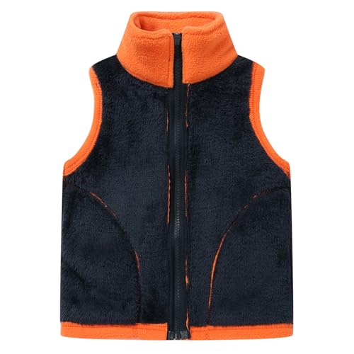 Image of LittleSpring Kids Fleece Vest with Fur Lined Zip Up Warm Thickening Winter Sleeveless Jacket