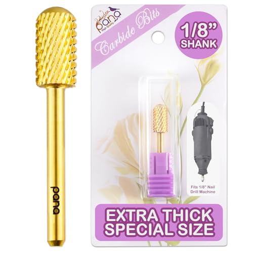 Broca de carburo para manicura PANA 1/8 pulg extra gruesa miniatura 1
