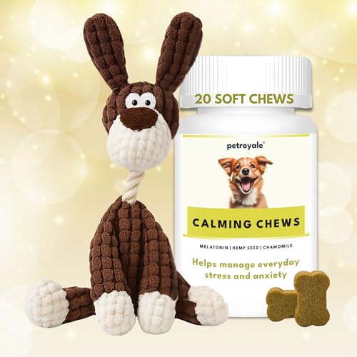 Image of Petroyale Dog Calming Chew and Plush Toy Combo, Pet-Friendly, Non-Toxic