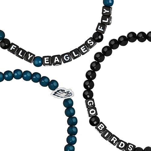 Foco BRMNNF3PKFR Philadelphia Eagles Nfl 3 Pack Beaded Friendship Bracelet thumb #1