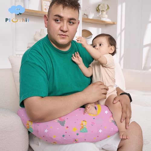 Image of Plushii Nursing Pillow for Breastfeeding, Soft and Supportive Breastfeeding Pillow for Mom and Baby, Cute Feeding Pillow with Removable Cover for 0-12 Months, Moon Fairy