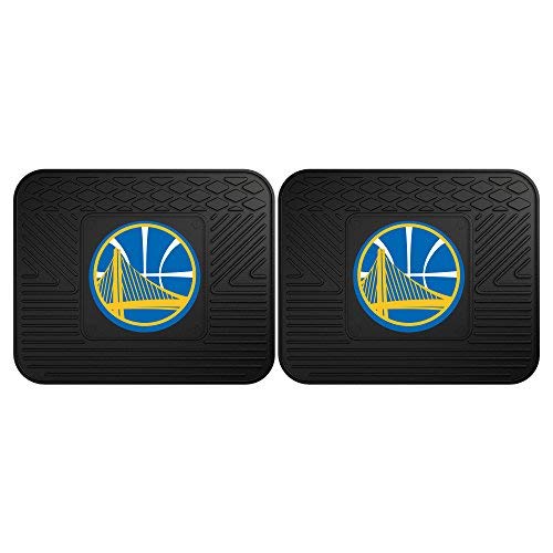 FANMATS 19721 Golden State Warriors 2-teiliges Deluxe-Automatten-Set, Vinyl-Besatz und farbiges...