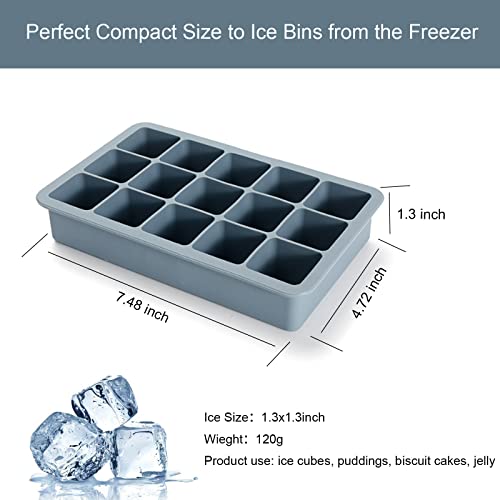 3 bandejas para cubitos de hielo de silicona con tapa miniatura 4