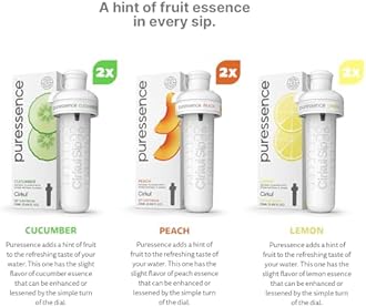 Cirkul Puressence Unsweetened Flavor Water Variety Pack, Makes 36 Drinks, No Sugar, Zero Calorie Drink Mix, (2 Cucumber, 2 Peach, 2 Lemon)