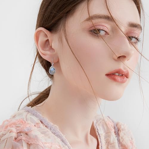 Labradorite Teardrop Dangle Drop Earrings - Sterling Silver Natural Gemstone Jewelry Gift for Women2