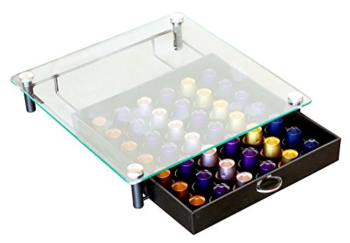 Comparison: Best Nespresso Glass Drawer 4 DecoBrothers Tempered Glass Coffee Pod Drawer Compatible with Nespresso Original Line, 42 Capsules