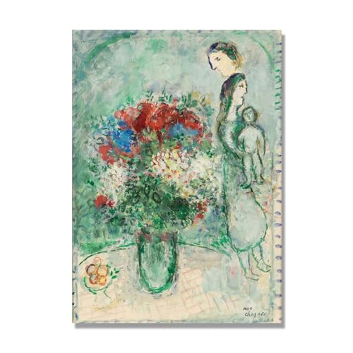 Tableau abstrait impression sur toile bouquet et famille 80x112cm