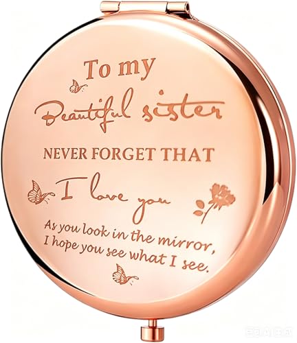 Friend Mirror to My Beautiful Sister Frosted Compact Mirror from Sister Brother Friendship...