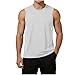 Sdeycui Men Sleeveless Tank Top Comfy Crewneck Fashion Tshirts Hiking Casual Summer Solid Color Loose Gym Blouses White