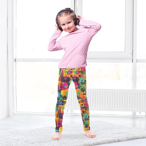 African Ethnic Colorful Abstract Girls Casual Leggings for Kids Printed Long Pant Bottoms Stretch and Soft4