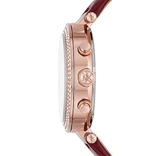 Michael Kors Parker Chronograaf Rood Leren Horloge - Image 5
