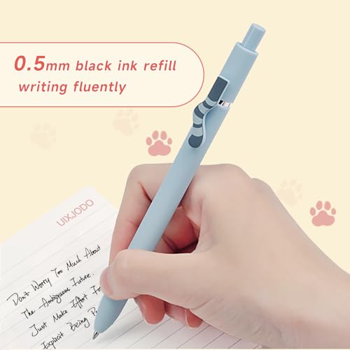 Image of UIXJODO Cat Pens, 4 Pcs 0.5mm Cute Kawaii Black Ink Pens Fine Point Smooth Writing Pen, High-End Series Cat's Tail Retractable Pen for Journaling Note Taking (4 Pcs Cat)