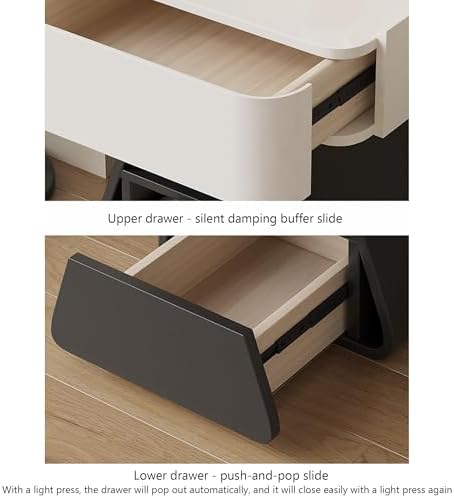 Modern Minimalist Wood Nightstand with Storage - Stylish End Table for Bedroom & Living Room - Contemporary Bedside Tables & Couch Table - Elegant Design