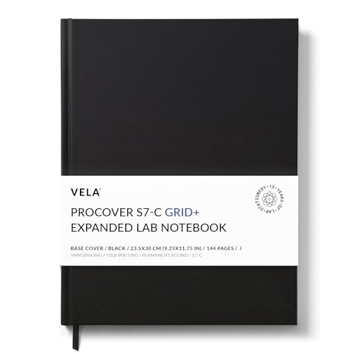 Cuaderno de laboratorio Vela Procover 9x11,75 con rejilla y tapa dura de piel sintética