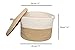 S Size Camel Cotton Rope Basket with Lid Mini Woven Basket Cute Toy Storage Basket Towel Storage Little Organizer Woven Basket Living Room Basket for Pet Toys, (White &Camel Mix)