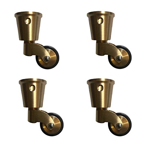 HUJIEAAA 25Mm Solid Brassers Wheel,Movinger Wheels,360° Swiveler,Rubberors Forniture,Retro Classical Cup Type,150Kg Load Capacity,with Screws,4 Pcs