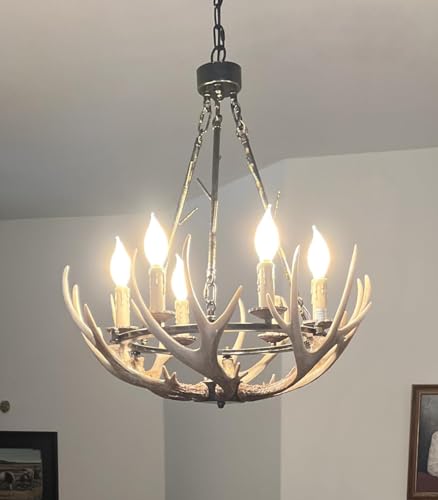 Rustic Deer Chandelier 6Lights
