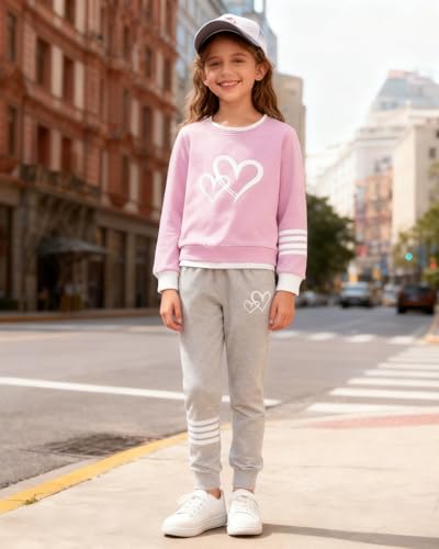 Image of OLMRJKD Kids Toddler Girls Clothes Figure Graphic Drop Shoulder Top Pullover Spotted Print Pants Fall Winter Outfit Set