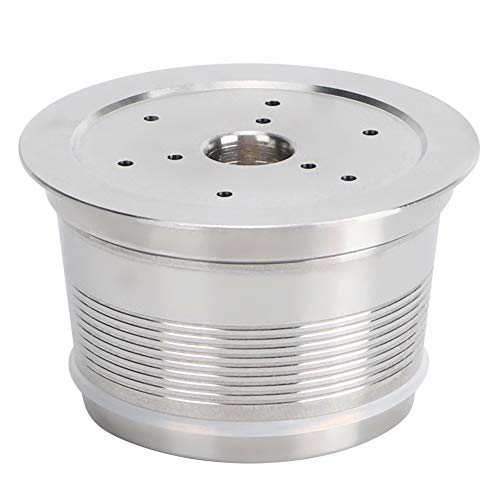 Cápsula de café reutilizable de acero inoxidable con filtro en forma de taza, compatible con máquinas Caffitaly, y ; resistente a altas temperaturas hasta 180 °C;