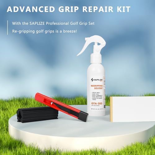 SAPLIZE Golf Regriping Kit with 15 Tapes, 5oz Solvent, Vise Clamp, Hook Blade — view 6
