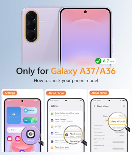 Image of FNTCASE for Galaxy A37 5G Phone Case: [Compatible with Magsafe] [Screen Protector] Anti Yellowing Transparent Clear Magnetic Phone Cover - Military Grade Shockproof Drop Proof Protective Cases - Clear