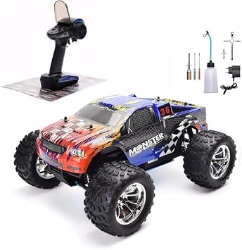 Nitro RC Truck, 18CXP Engine Remote Control, 80KM/H Fast Gas Power, 4WD Off-Road Vehicle, 75CC Fuel Tank, RTR
