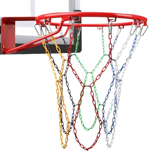 Chain Basketball Net Heavy Duty Replacement Carbon Steel Basketball net Anti-Rust Use Indoor Outdoor Standard 12 Loops Basketball Hoop